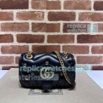 Replica GG Marmont Mini Shoulder 446744 Black Bag